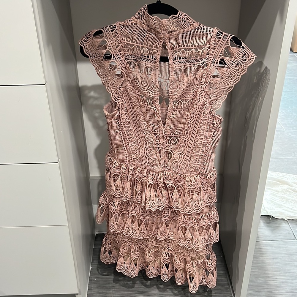 Aqua dusty rose mini dress - Picture 2 of 4